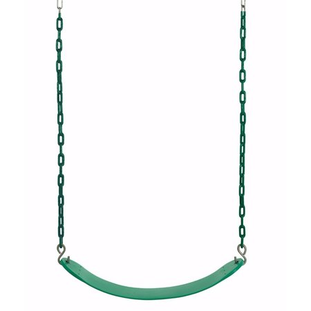 SWINGAN Belt Swing For All Ages - Vinyl Coated Chain - Green SW27VC-GN